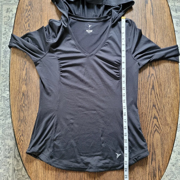 Old Navy Active Black Hooded Running Top with Thumb Cut Outs Size Women's Small - Picture 7 of 9